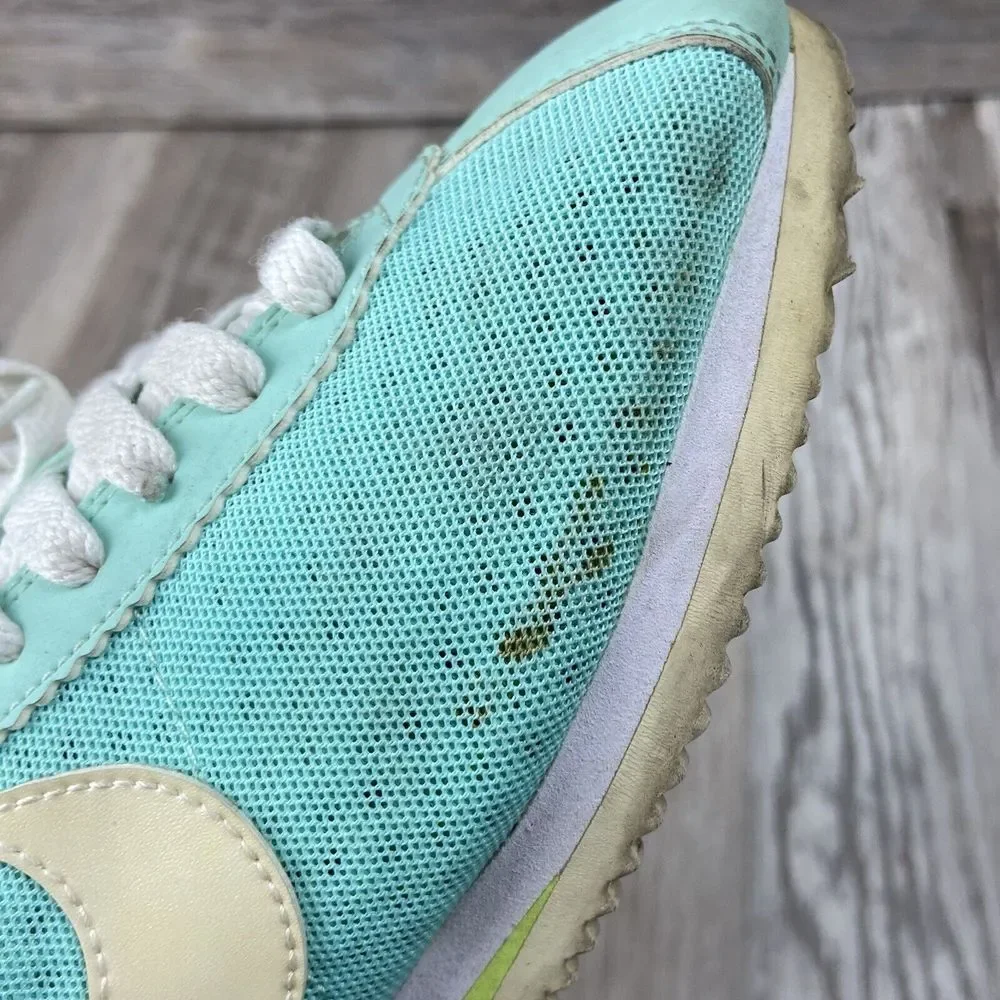 Nike Womens‎ 5 Classic Cortez 644408-317 Teal Casual Shoes Sneakers Flaws Stains - Picture 8 of 12